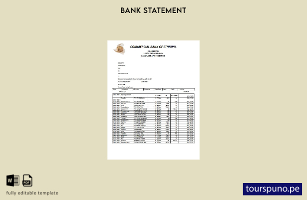listo para imprimir plantilla de versión en Word del extracto bancario del Ban 2